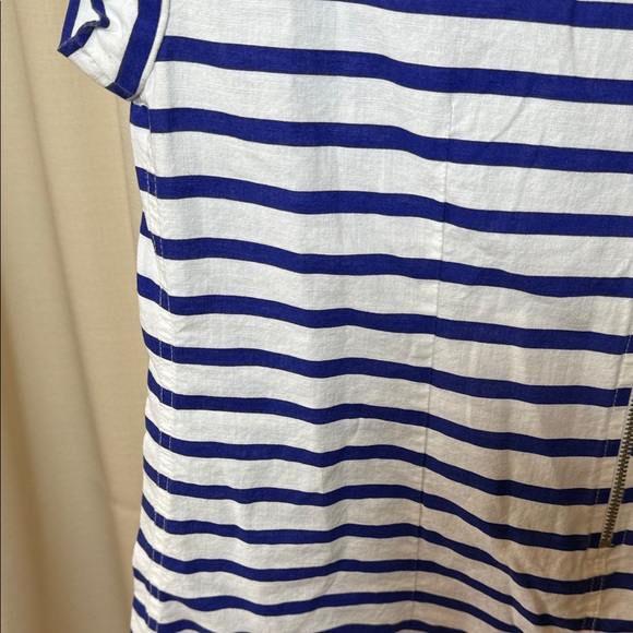 J Crew Blue and White Striped cropped sleeve dress size Small - Picture 8 of 10